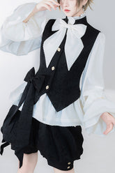 White Hunting Rabbits Long Sleeves Bowknot Gothic Vintage Ouji Fashion Lolita Blouse